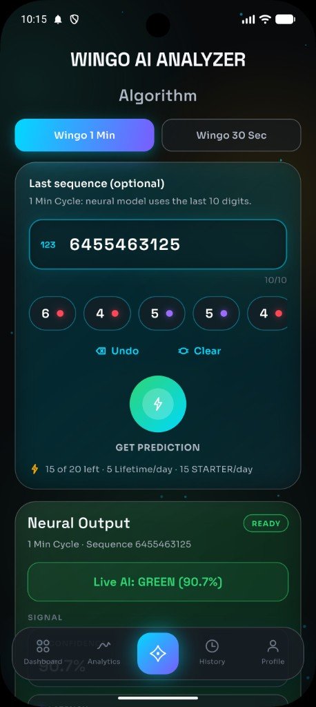 Neural Output showing Live AI GREEN prediction at 90.7% confidence